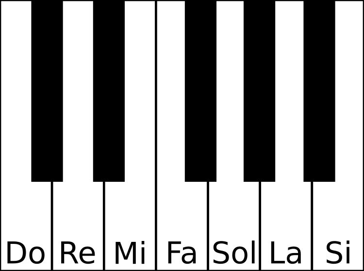 Le clavier d'un piano.
Sept touches blanches, cinq touches noires.